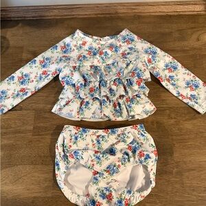 Janie and Jack Floral Swimsuit 6-12m NWOT